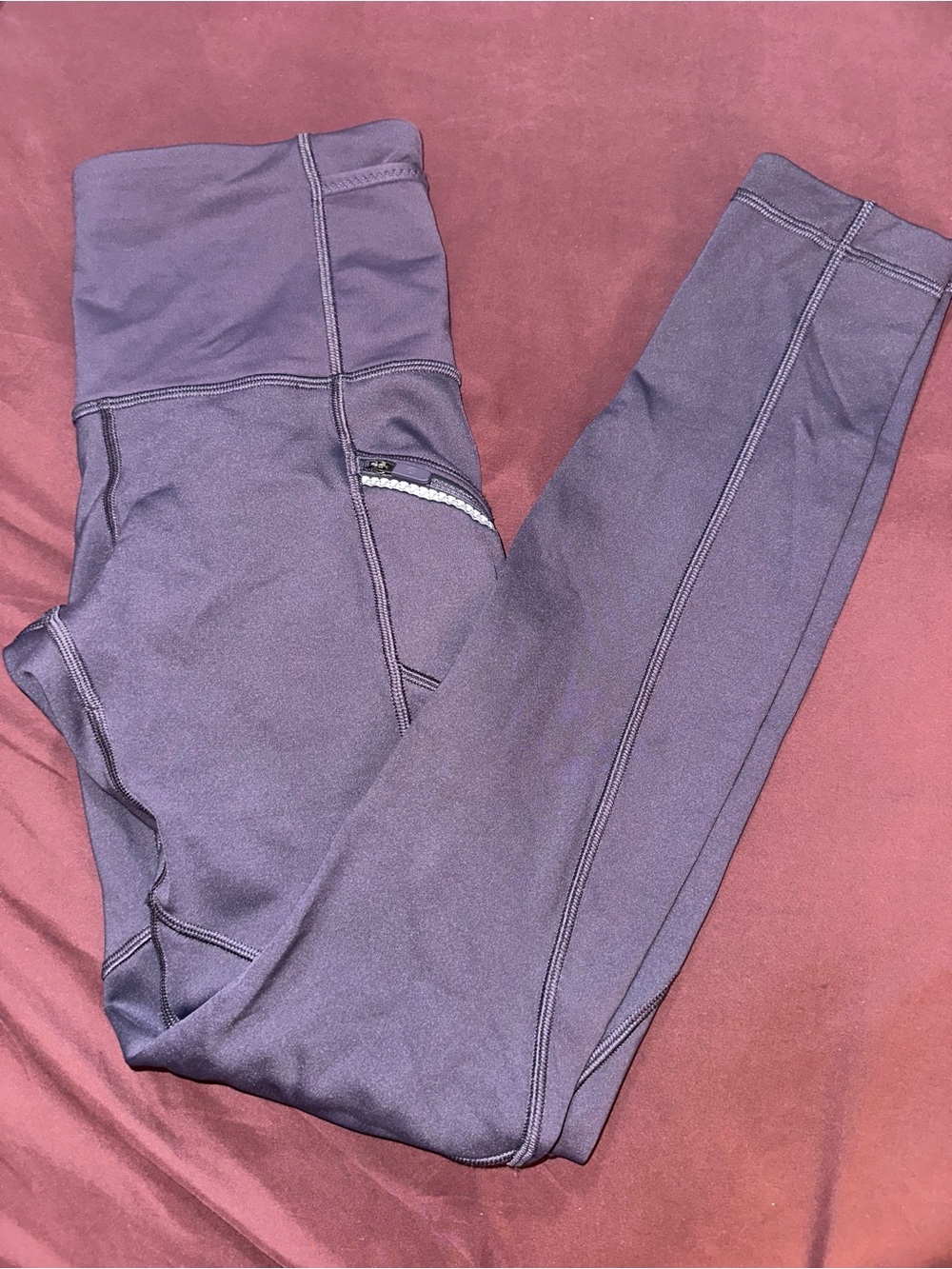 lululemon athletica Deep Purple fleece lined leggings size 4 25 inch